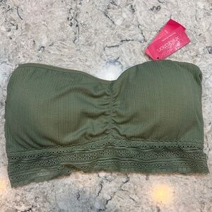 Dark Green Women’s Xhilaration Bandeau Bra/Top Boho Beachy